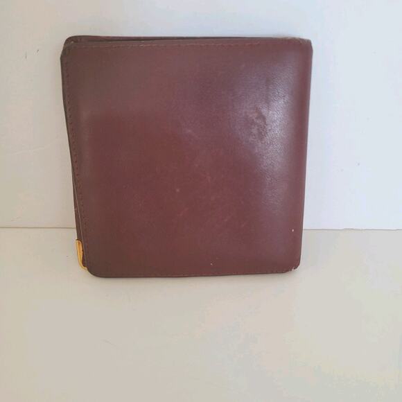 Cartier Men's Vintage Bifold Leather Bordeaux Red Wallet Medium Retro Card Fair - Picture 2 of 13